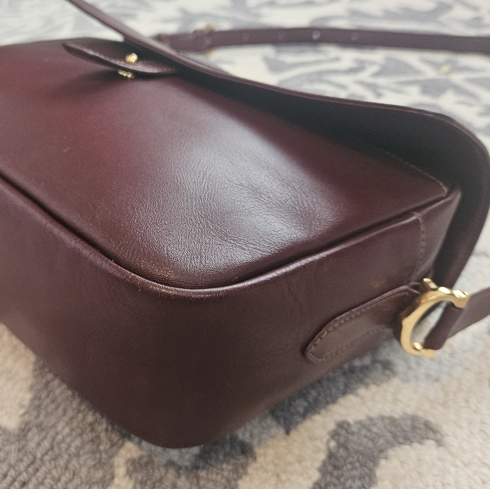EVC Cartier Burgundy Leather Lrg Satchel Bag - Must De Cartier. Clean - Picture 4 of 10